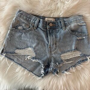 URBAN OITFITTERS BDG Blue Distressed Jean Shorts High-Waisted